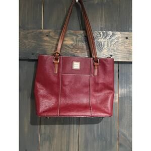 Dooney & Bourke Purse Shoulder Bag Red Burgundy Leather Quality Handbag
